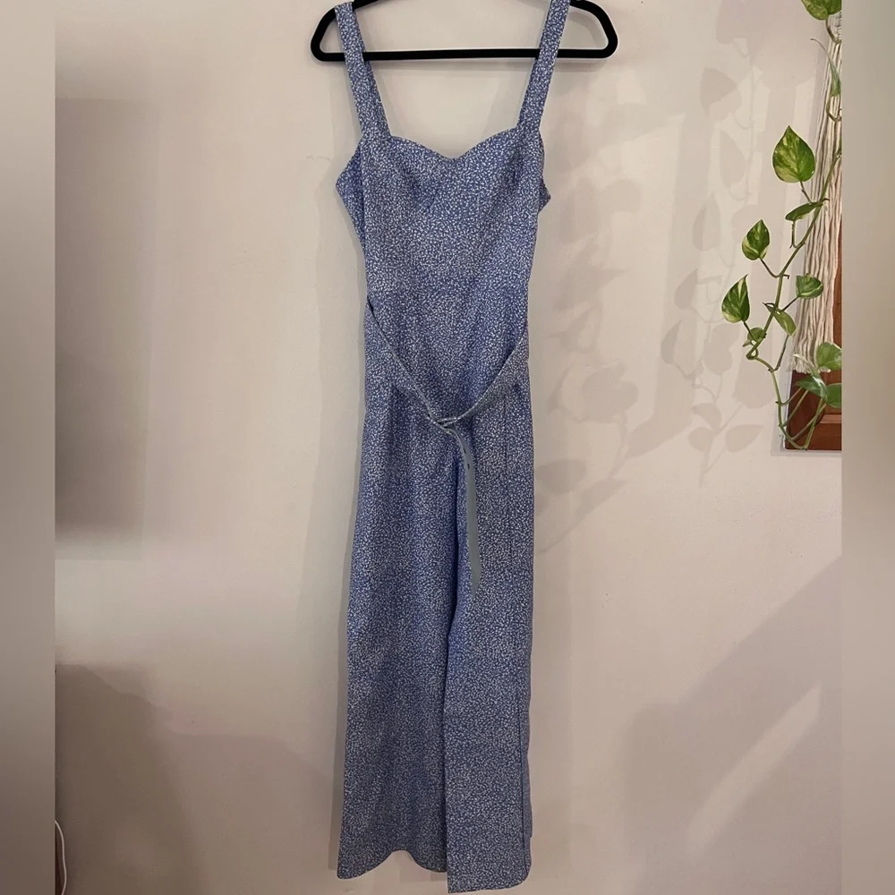 NWOT Jonathan Simkhai Layla Harper Blue Polkadot Jumpsuit size 6 - Picture 4 of 12